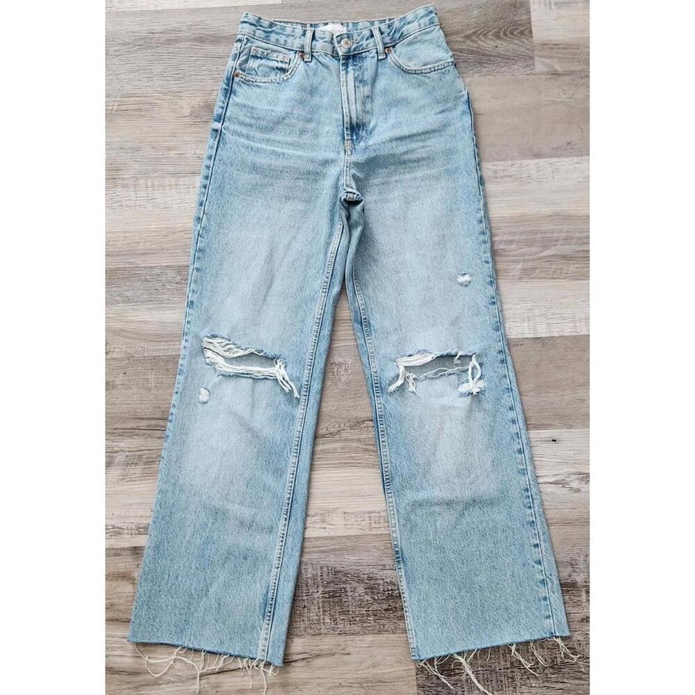 Zara Light Blue Distressed Jeans